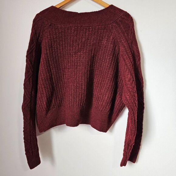 NWT DRESS FORUM DEEP RED V NECK BUTTON DOWN SWEATER SIZE L - Picture 4 of 14